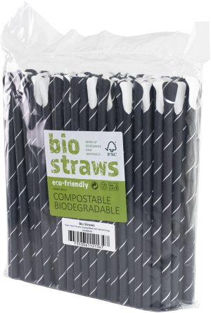 Spoon Straws Paper svart/vit 125/påse
